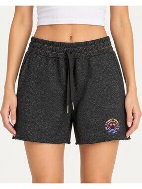 NWT Something Navy Something to Smile In Black Sweatshorts Size XS